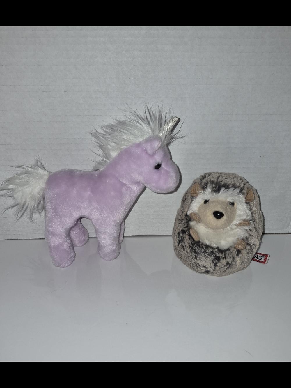 Douglas Plush Lot Small Purple Unicorn And Hedgehog Toys